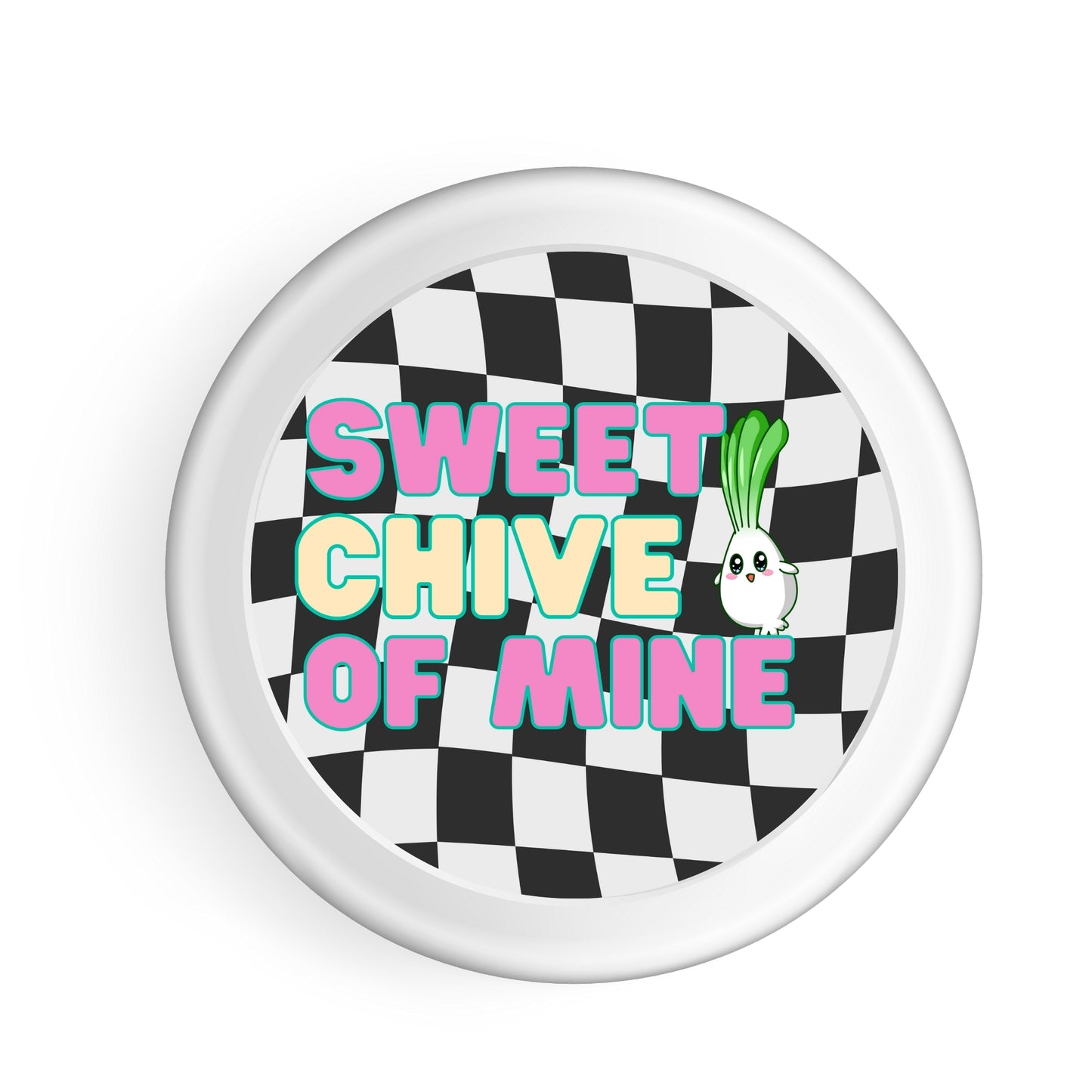 Sweet Chive Of Mine Sticker – 3" Retro Vinyl, Waterproof & Dishwasher-Safe Herb Kitchen Decor