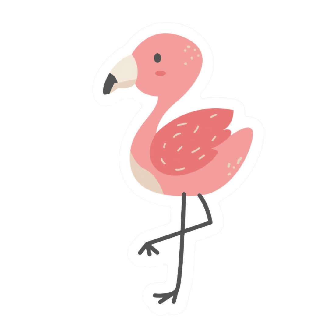 Fancy Flamingo Sticker
