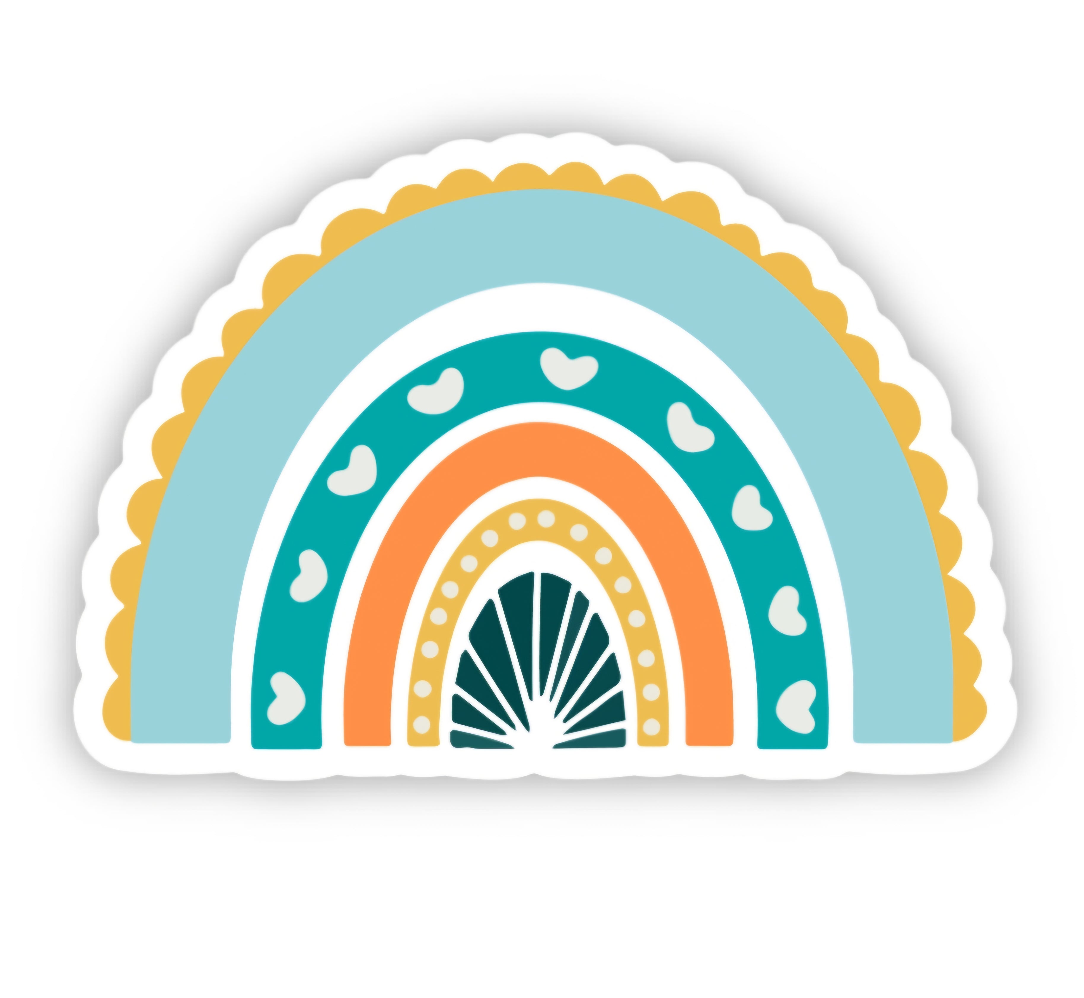 Happy Blue Rainbow Sticker