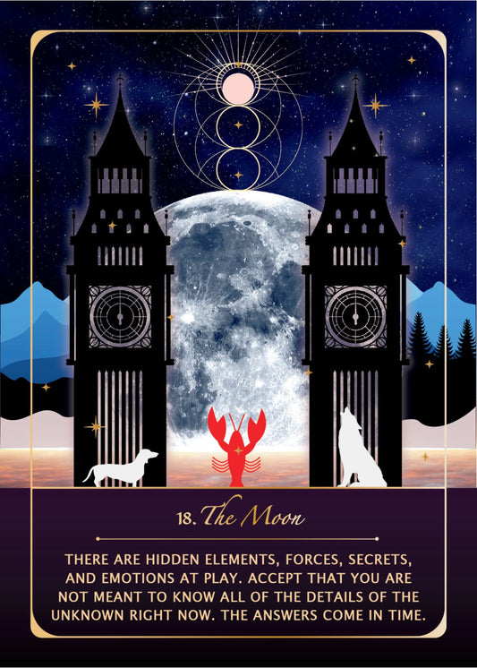 5x7 Inch The Moon Tarot Card Art Print - Vibrant Colors & Mystical Design for Intuitive Decor