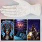 Tarot cards with palm reading