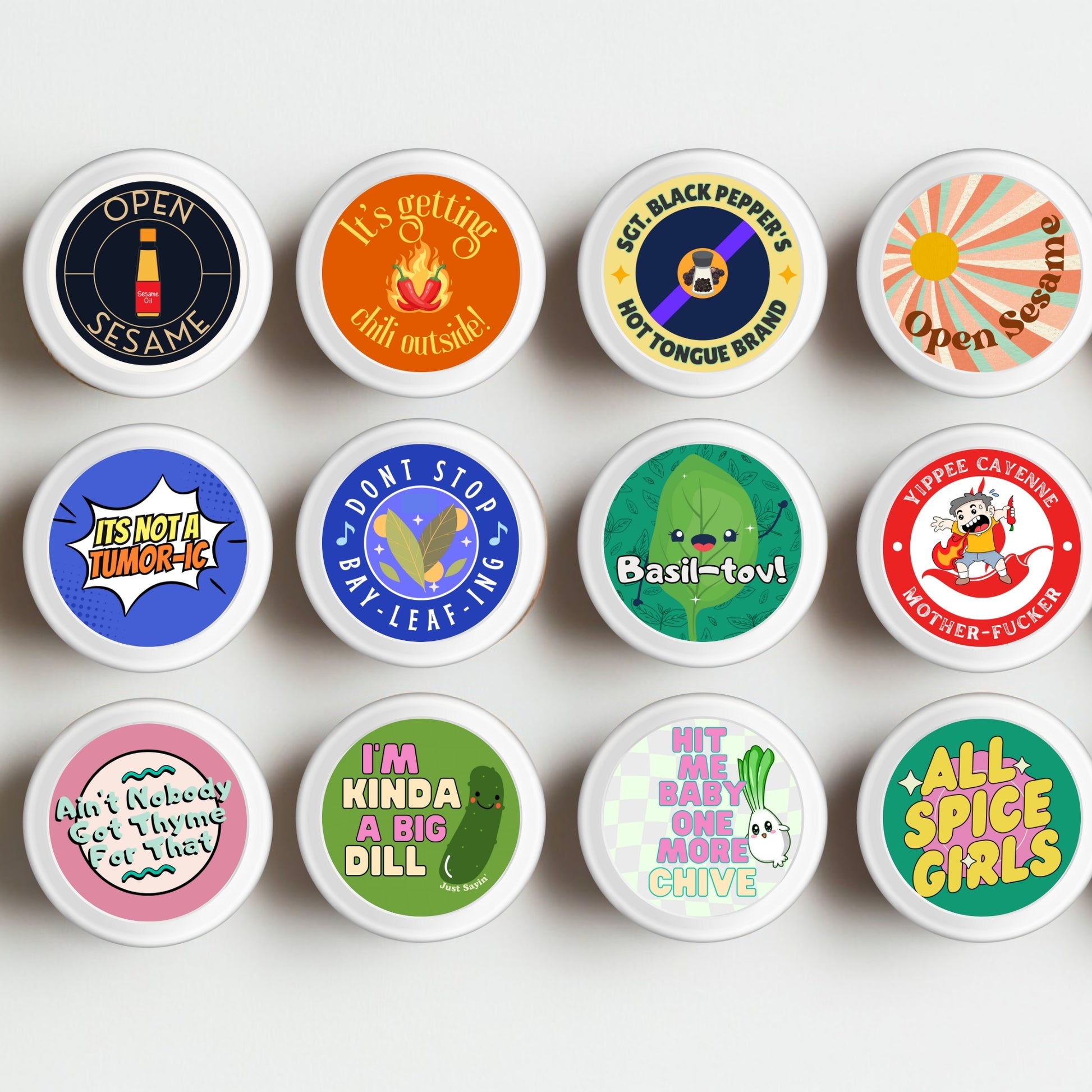 Don’t Stop Bay-Leaf-ing Sticker showcases a whimsical bay leaf design with musical notes, ideal for adding punny kitchen decor to spice jars or vision boards.