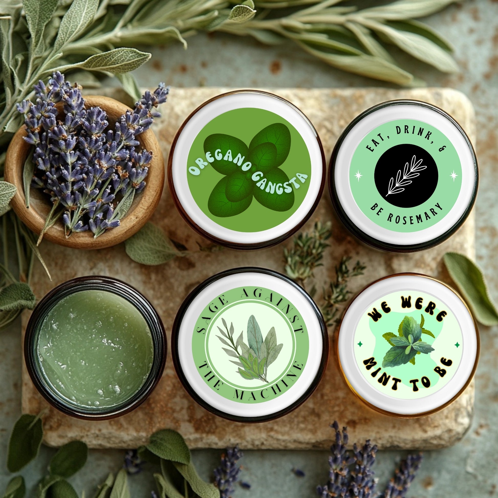 Charming Eat, Drink & Be Rosemary Sticker, ideal for kitchen decor gift ideas with a stylish rosemary sprig design.