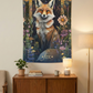 Bohemian Fox Wall Tapestry showcasing a vibrant nature-inspired design with a playful fox amidst lush forest flora, perfect for enhancing any home décor.