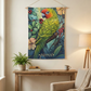 Vibrant Tropical Parrot Wall Tapestry – Colorful Jungle Art for Boho and Meditation Spaces