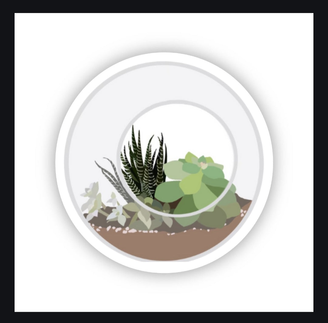 Close-up of the Waterproof Vibrant Succulent Sticker featuring vibrant colors and intricate succulent details ideal for enhancing personal items.