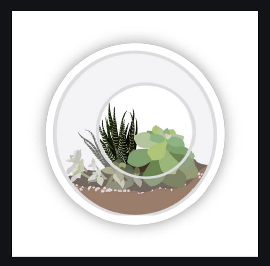 Close-up of the Waterproof Vibrant Succulent Sticker featuring vibrant colors and intricate succulent details ideal for enhancing personal items.