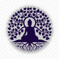 Vibrant Buddha Tree of Life Sticker on a personal item, capturing serene design in deep purple hues, ideal for yoga enthusiasts and nature lovers.