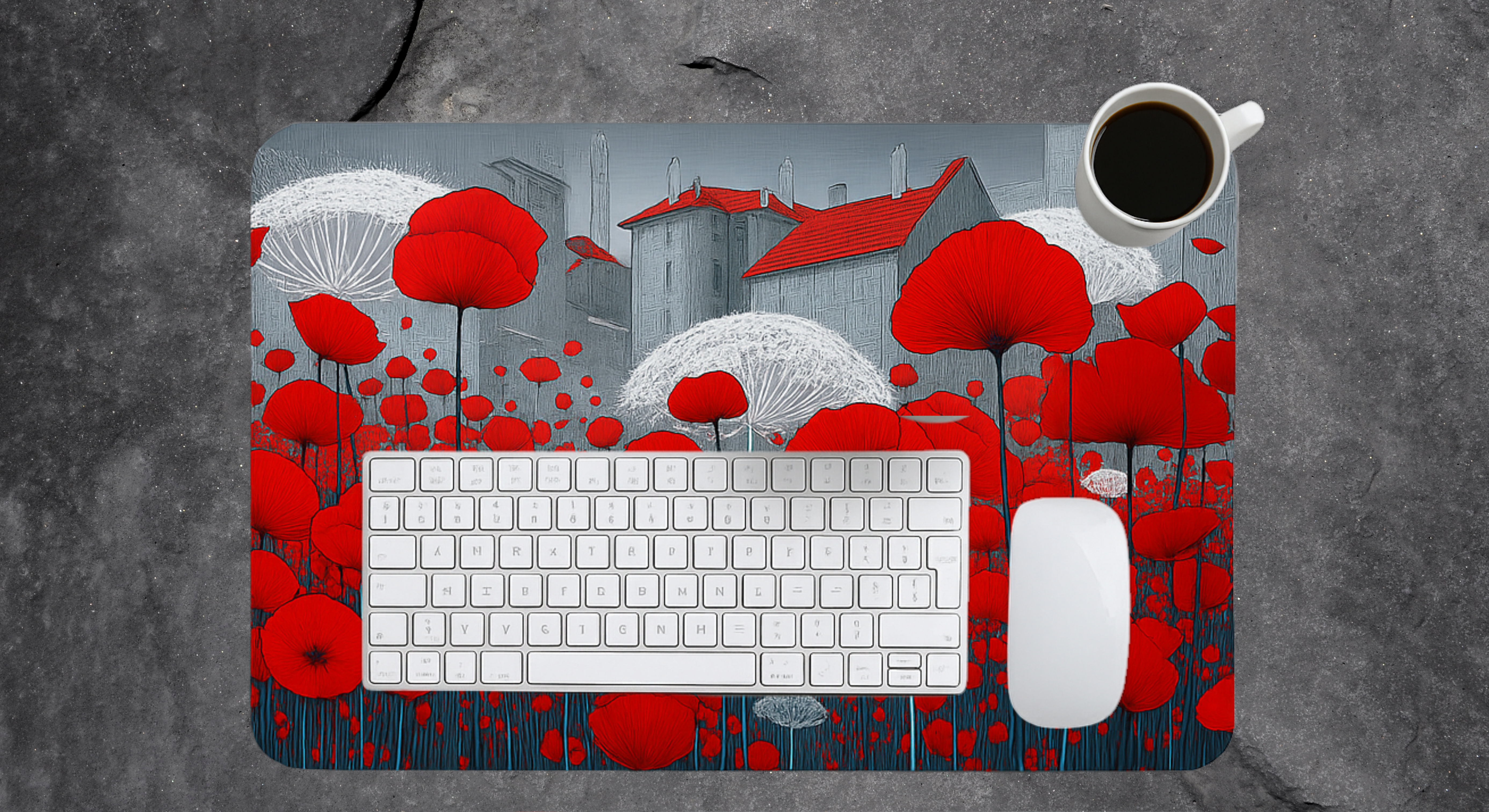 Fantasy Poppy Desk Mat