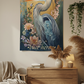 Blue Heron Tapestry Bedroom Mockup 1