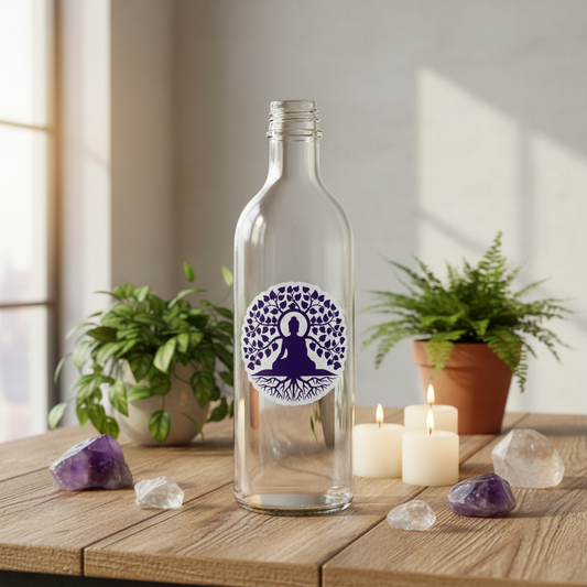 Buddha Tree Sticker on Water Bottle