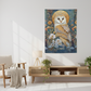 Celestial Owl Tapestry in Bright Boho Living Room