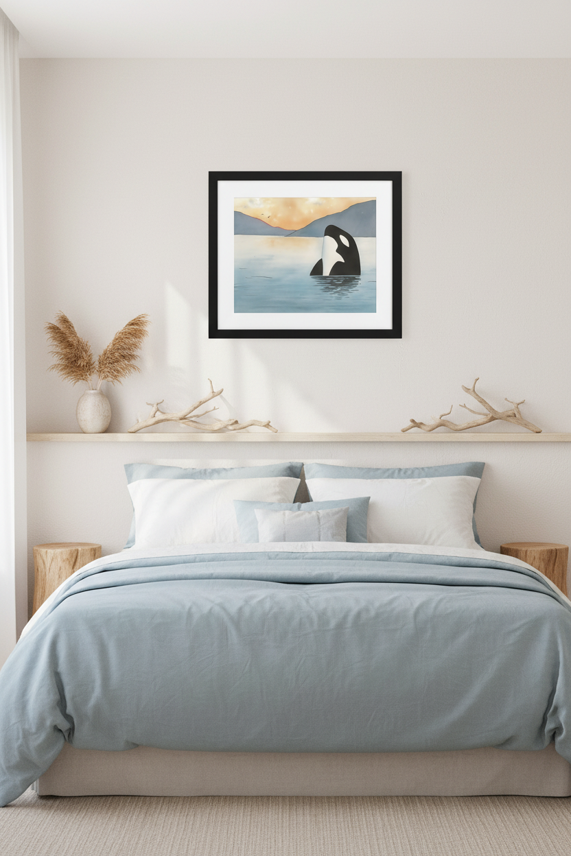 Orca Dawn in Coastal Bedroom