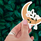 Enchanting Floral Moon Sticker applied on a laptop, demonstrating its durability as a waterproof vinyl decoration.