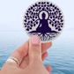 Buddha Tree of Life Sticker - Clear Transparent Vinyl design showcasing an intricate Buddha surrounded by flourishing tree, symbolizing growth and peace. Perfect for adding zen aesthetics.