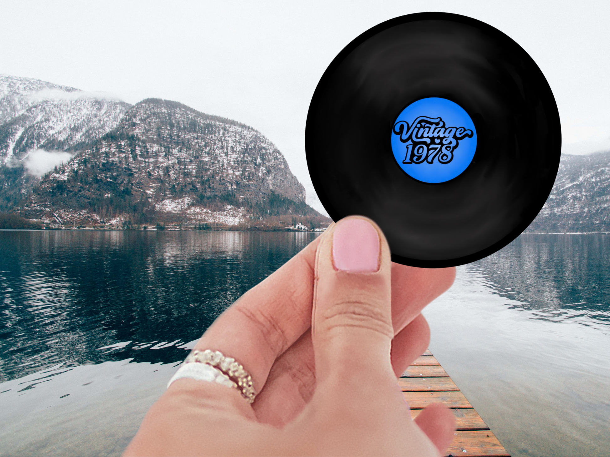 The Vintage 1978 Vinyl Sticker displayed on a laptop, emphasizing its stylish look and durability for music fans.