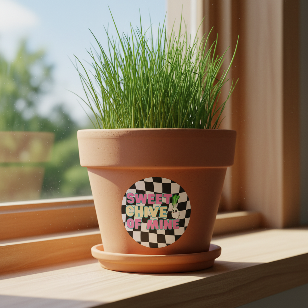 Sweet Chive Of Mine on Terracotta Pot
