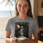 T-shirt mockup at coffee shop