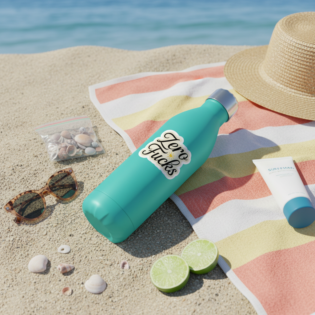 Zero Fucks on Water Bottle